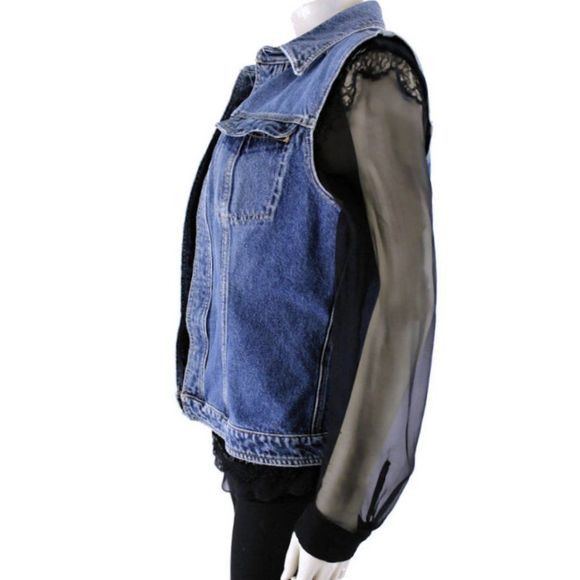 DOLCE & GABBANA Vintage 90's Distressed Denim Blue Jean Casual Jacket - Picture 3 of 11